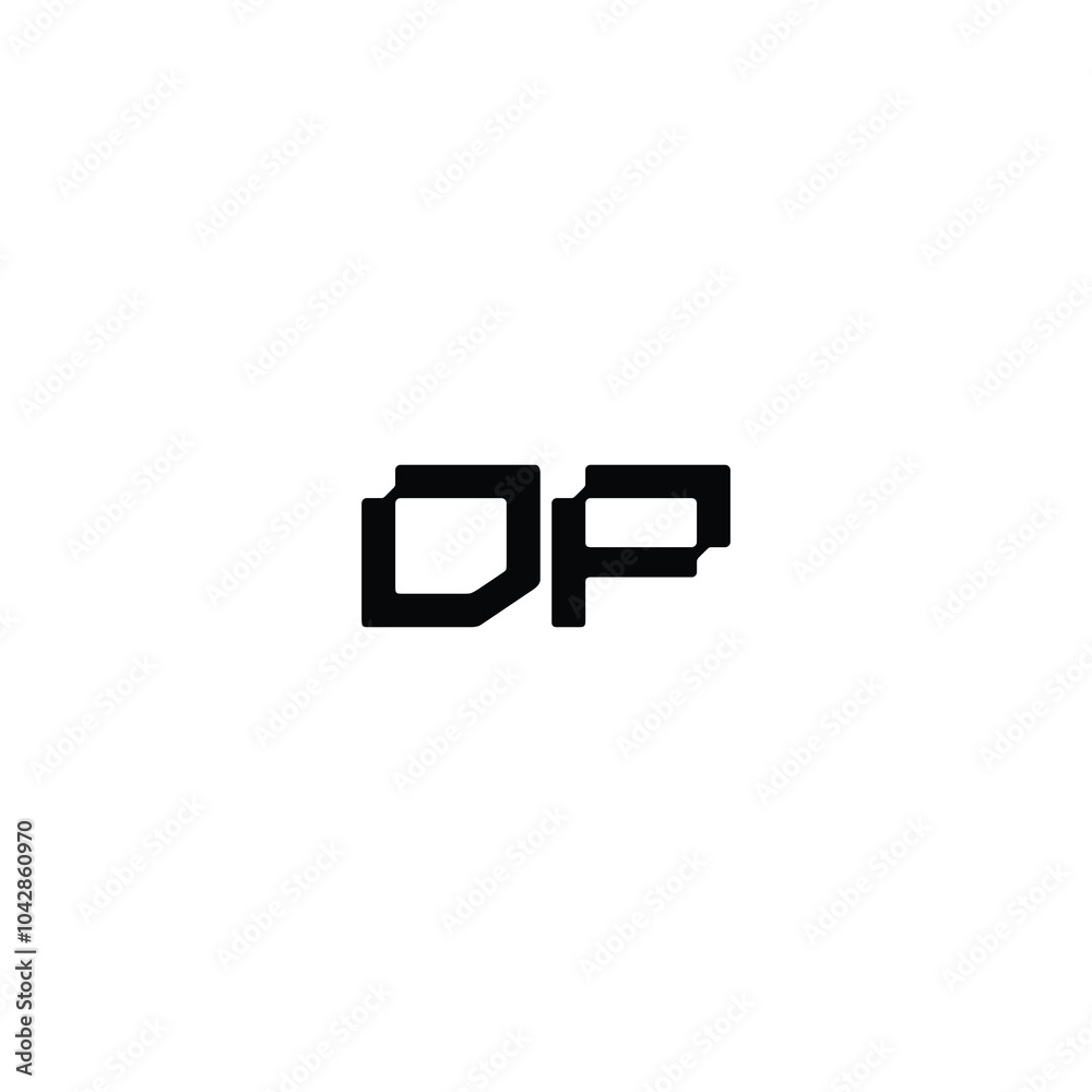 DP monogram logo design letter text name symbol monochrome logotype alphabet character simple logo