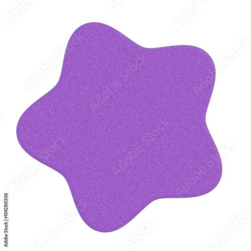 3d icon, 3d illustration, cute star, glittertexture material, glitter mediumpurple color, transparent background, y2k, playful and fun-loving design