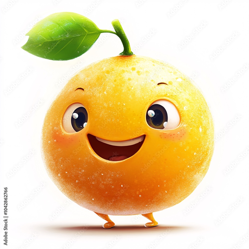 A cartoon canistel with a cheerful face A cartoon canistel with a cheerful face