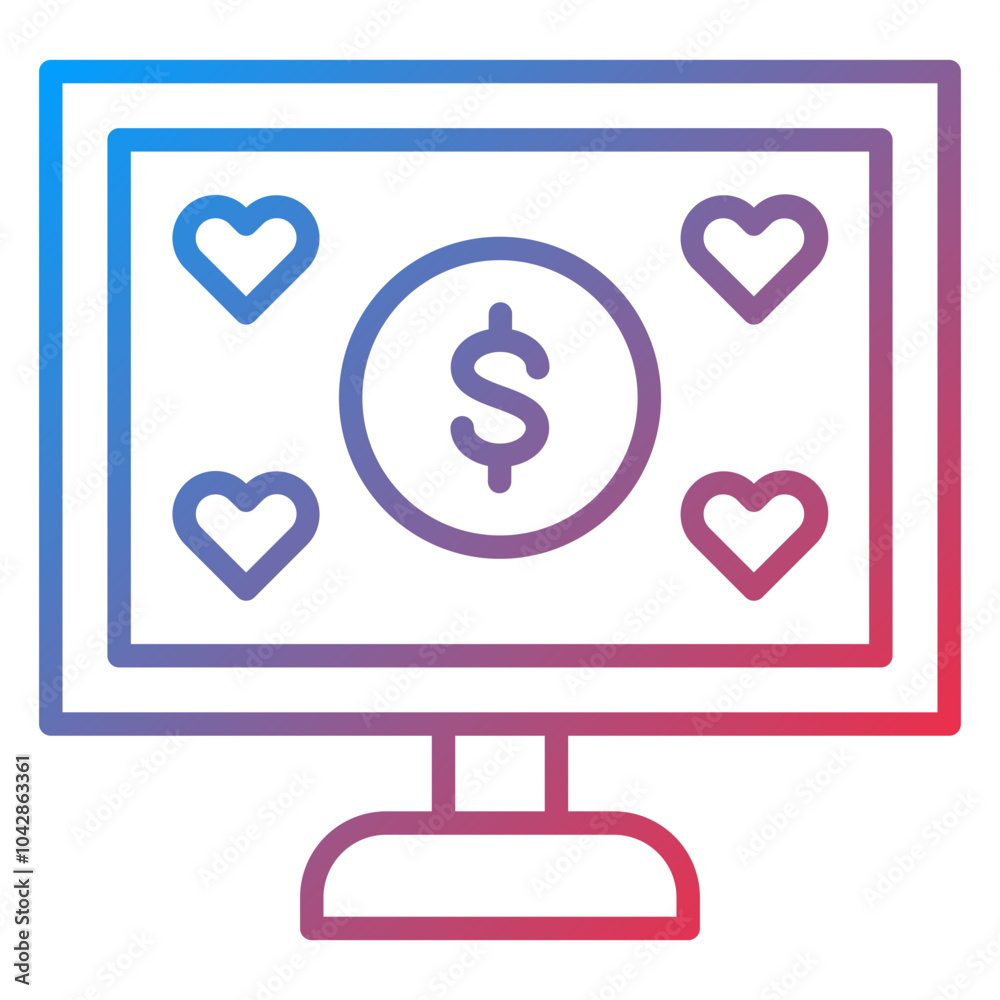 Cost Per Engagement Vector Icon Style Cost Per Engagement Vector Icon Style