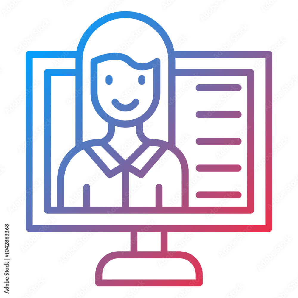 Female Blogger Vector Icon Style Female Blogger Vector Icon Style