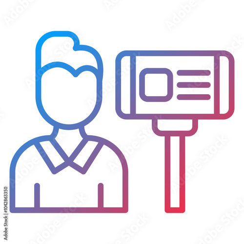 Male Vlogger Vector Icon Style