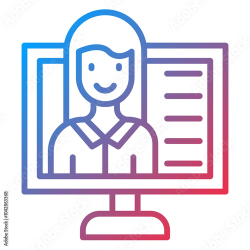 Female Blogger Vector Icon Style