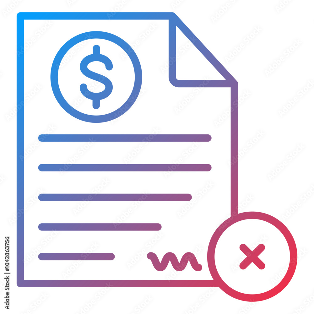 Agreement Delete Vector Icon Style Agreement Delete Vector Icon Style