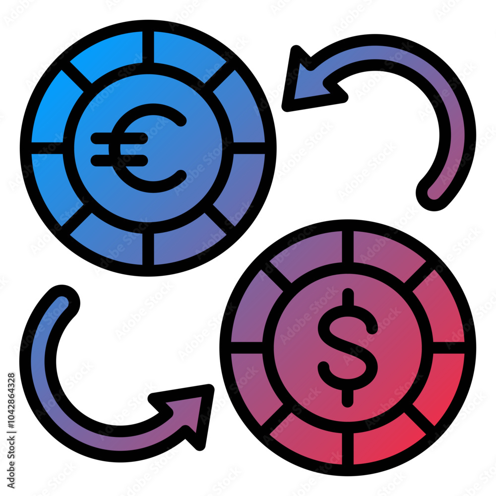 Currency Exchange Vector Icon Style