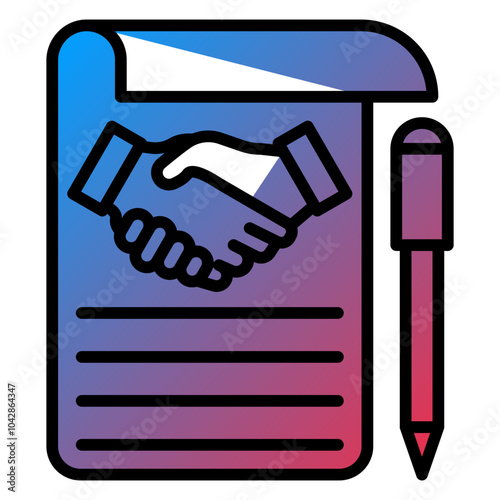 Franchise Agreement Vector Icon Style