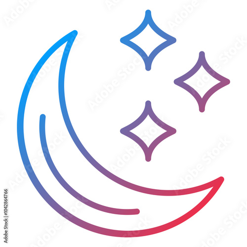 Moon Shine Vector Icon Style