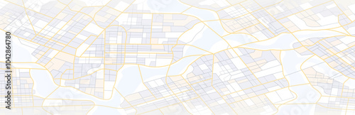 Abstract isometric city map urban streets and road networks. Travel route planning and map navigation concepts. Flat vector illustration