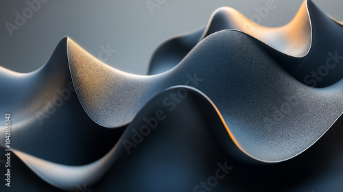 Abstract Organic Shapes 3D Background with Golden Luxury Accents