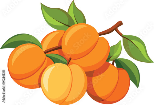 illustration of Peach fruit 