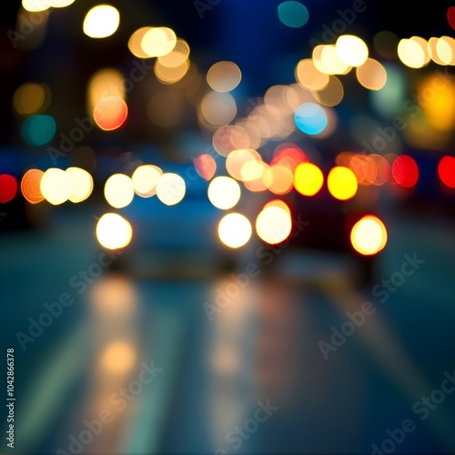 Mesmerizing Blurred Lights of a Bustling Cityscape at Night