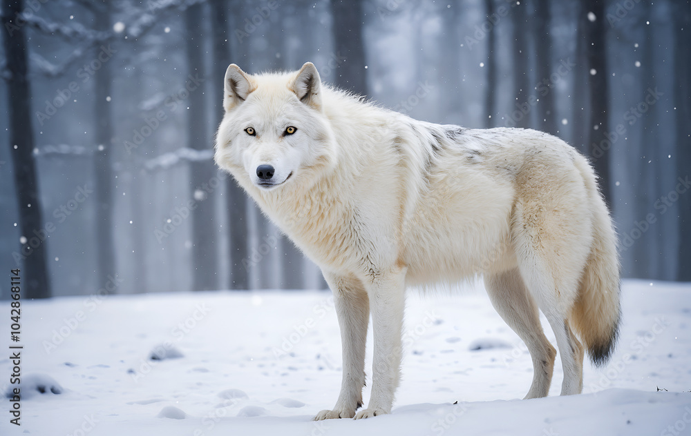 Obraz premium white wolf in snow