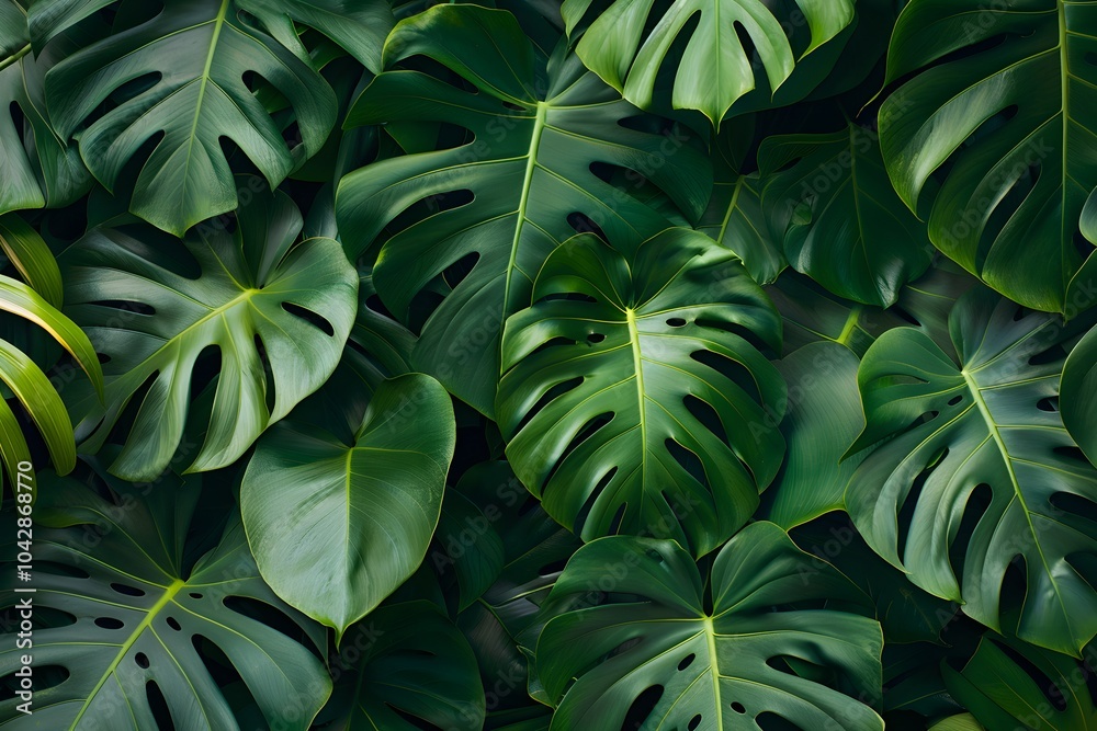 Fototapeta premium A close up of a bunch of green leaves