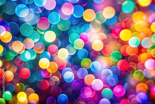 Long shot background with colorful spots in bokeh style