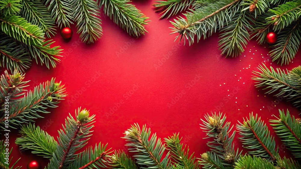 Festive Christmas background with fir branches Festive Christmas background with fir branches