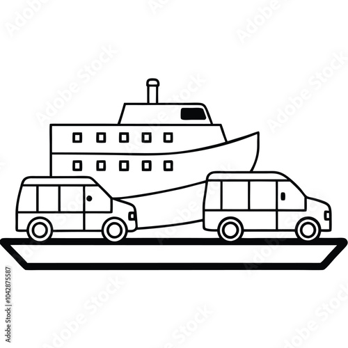 Ferry Watercraft Vector.