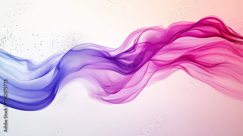 Purple, blue and pink waves and swirls on a white background. AI generation