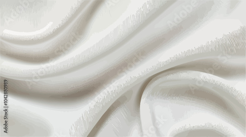 3d rendering of abstract wavy fabric background in beige color.eps