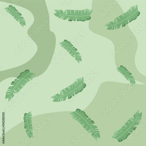 soft green banana leaf background.