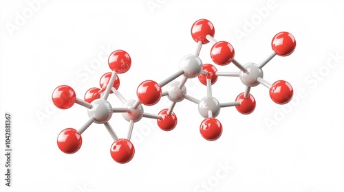 illustration of a barbiturate molecule in detail, isolated on a white background, perfect for educational and medical applications.