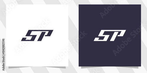 letter sp ps logo design vector