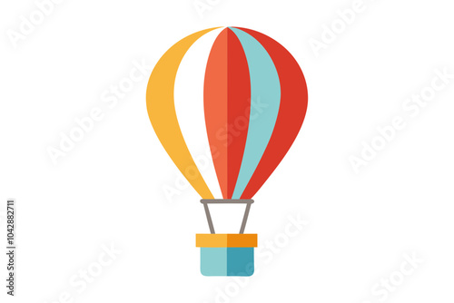 Hot Air Balloon Ride | isolated vector silhouette illustration on white background