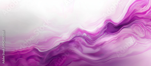 Purple, blue and pink waves and swirls on a white background. AI generation