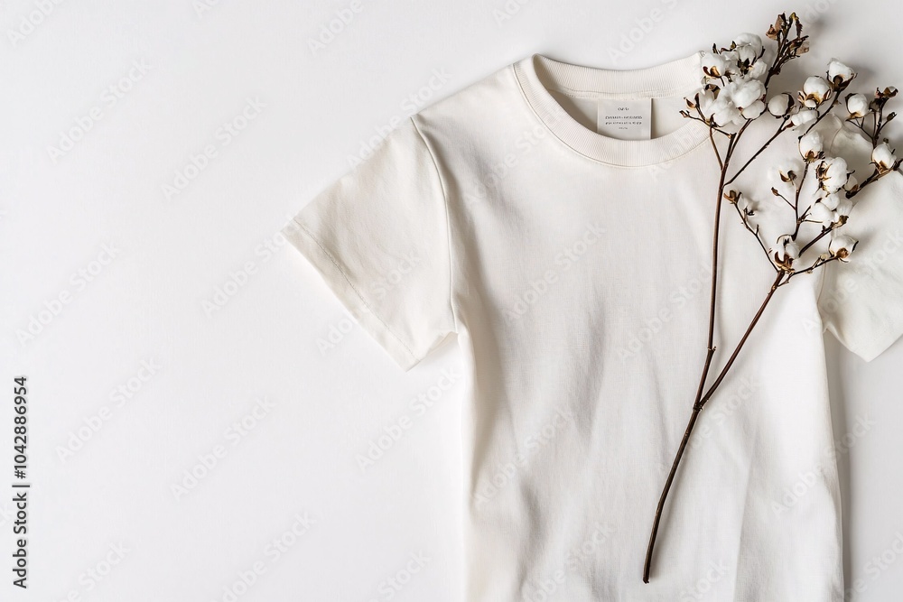 A soft, eco-friendly t-shirt made from organic cotton, elegantly presented against a pristine backdrop, ideal for eco-conscious fashion enthusiasts. A soft, eco-friendly t-shirt made from organic cotton, elegantly presented against a pristine backdrop, ideal for eco-conscious fashion enthusiasts.