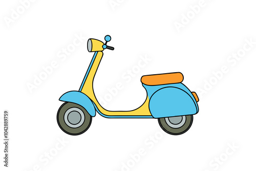 Electric Scooter | isolated vector silhouette illustration on white background 