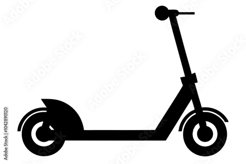 Electric Scooter | isolated vector silhouette illustration on white background 