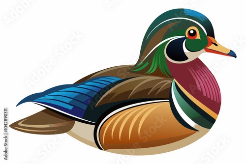 wood duck vector illustration on a white background 