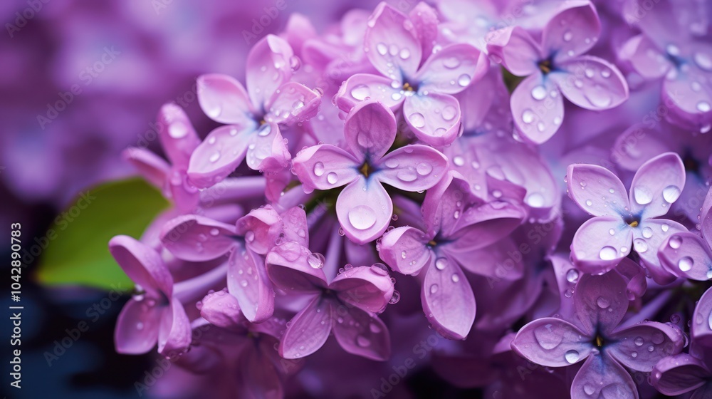 Lilac Flowers with Water Drops Lilac Flowers with Water Drops
