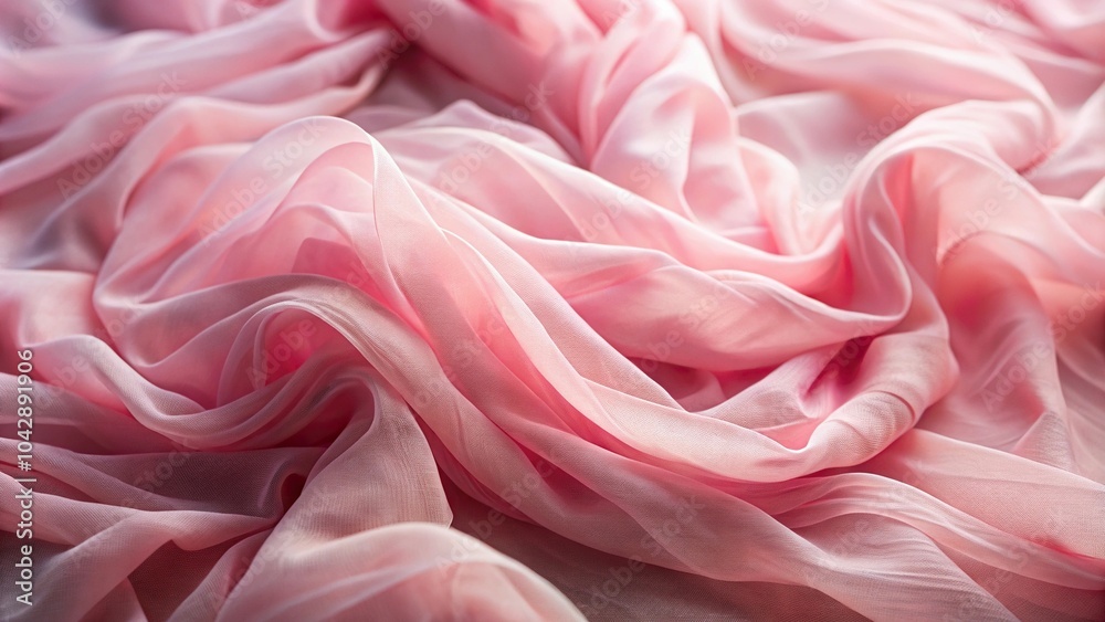 Obraz premium Crumpled pink chiffon fabric background