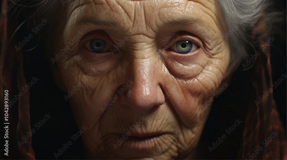 Old Woman face curious face. In front of the camera. Strong and Brave. Demanding something. background. Old Woman face curious face. In front of the camera. Strong and Brave. Demanding something. background.