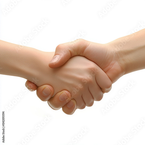 2 People Shaking Hands Isol...