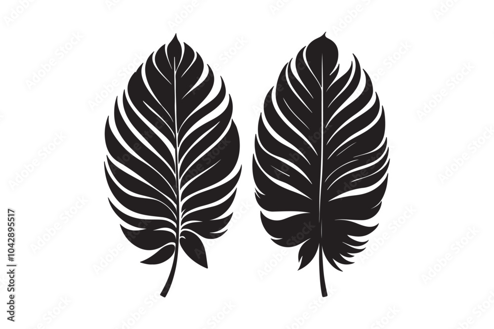 tropical two separated black leaf silhouette 55.eps tropical two separated black leaf silhouette 55.eps