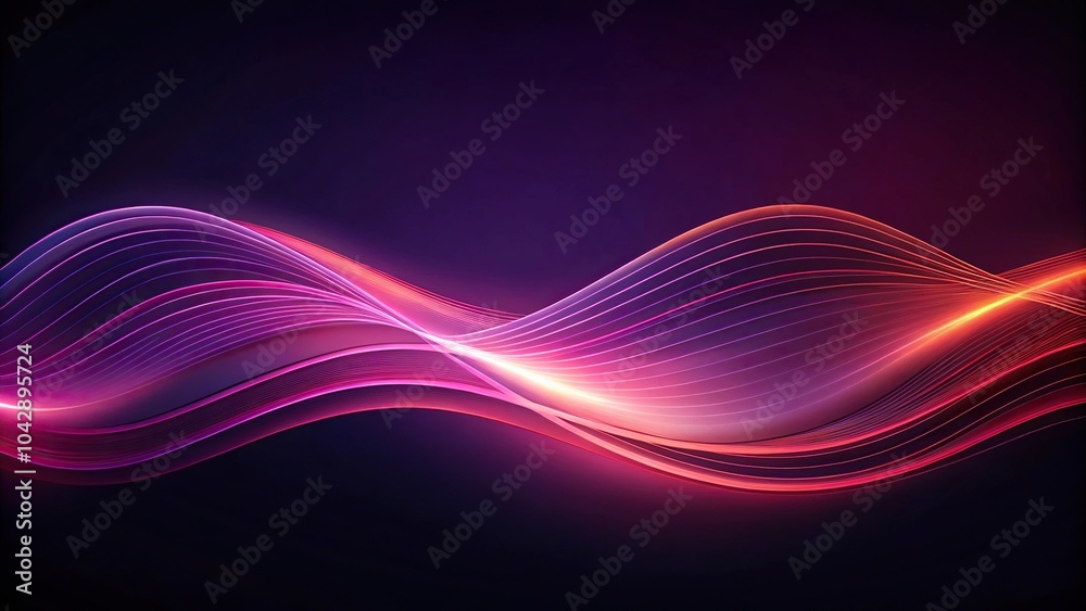 Fototapeta premium Curved waves on dark background