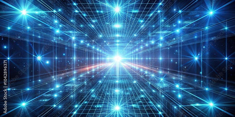 Obraz premium Fractal lights in a technological space