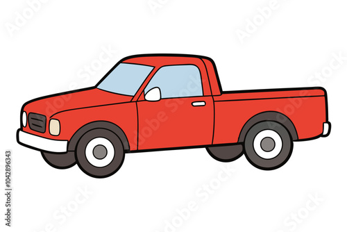 Pickup Truck | isolated vector silhouette illustration on white background