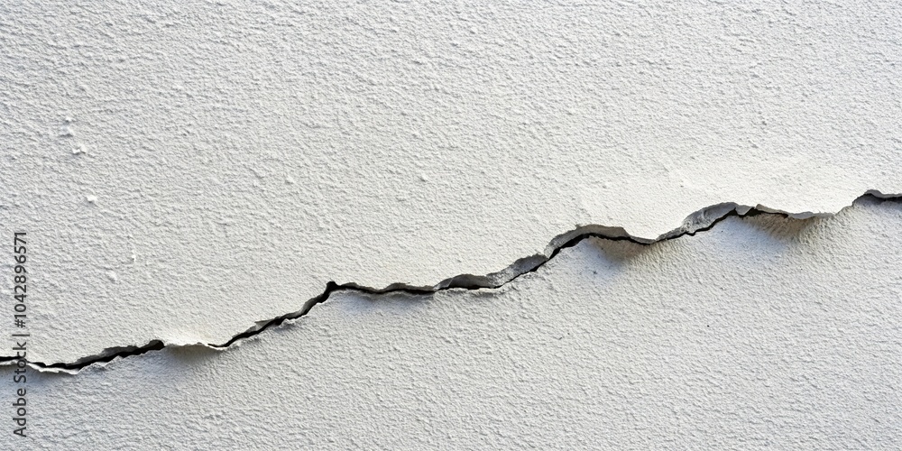 Obraz premium Fractured white wall background from earthquake