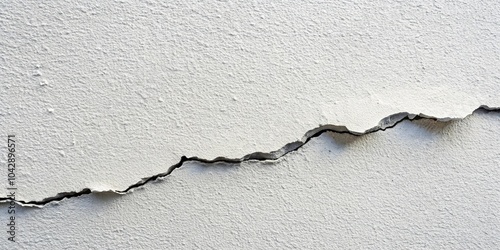 Fractured white wall background from earthquake