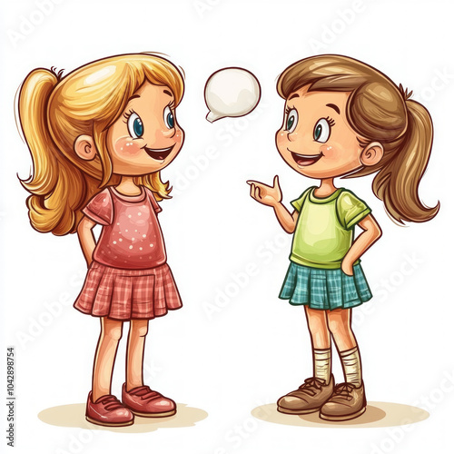 Two Friends Talking Isolated