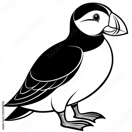 puffin on a white background