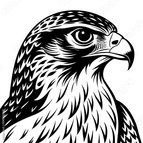 hawk head isolated on white