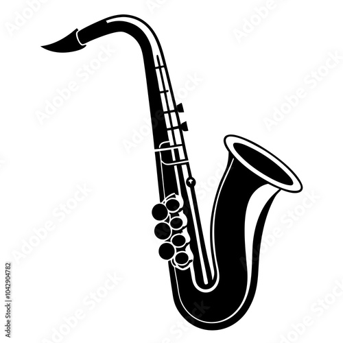 saxophone with musical notes