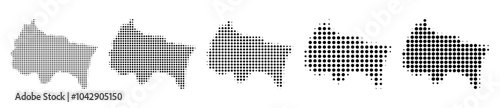 grand est region france Administrative divisions map halftone in different sizes