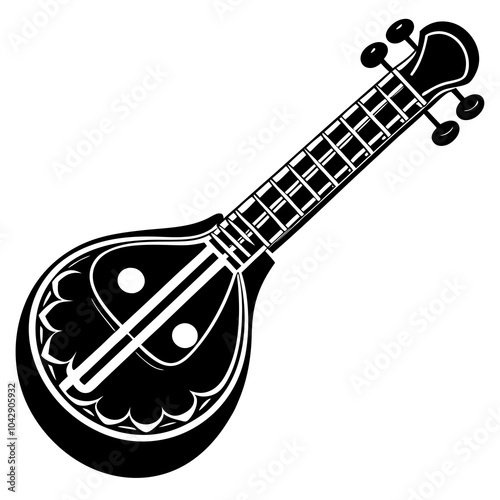 sitar electric guitar vector