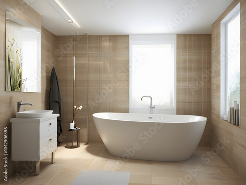 bathroom interior , Bathtub in the bathroom