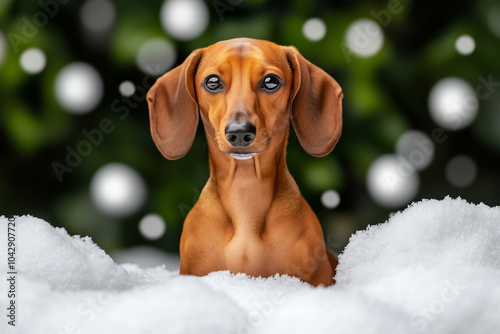 dog wearing santa hat