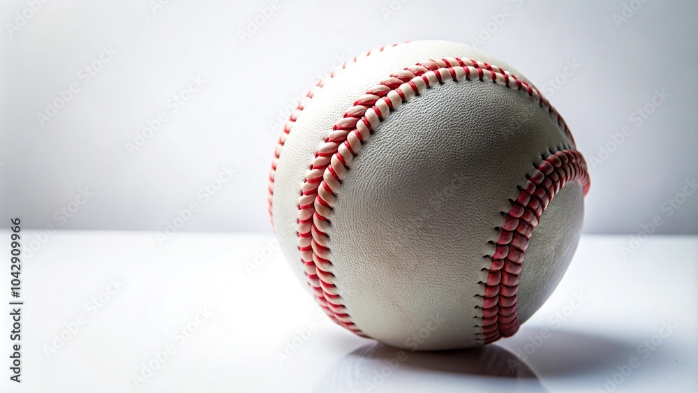 Low angle view of baseball ball on white background, isolated with clipping path Low angle view of baseball ball on white background, isolated with clipping path
